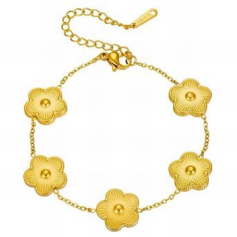 18K gold plated Stainless steel  "Flowers" bracelet, Intensity