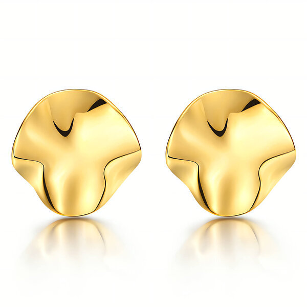 Earrings, 18K Gold Plated Steel