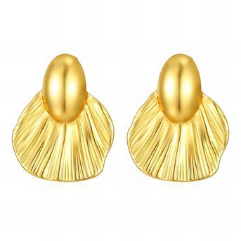 Earrings, 18K Gold Plated Steel