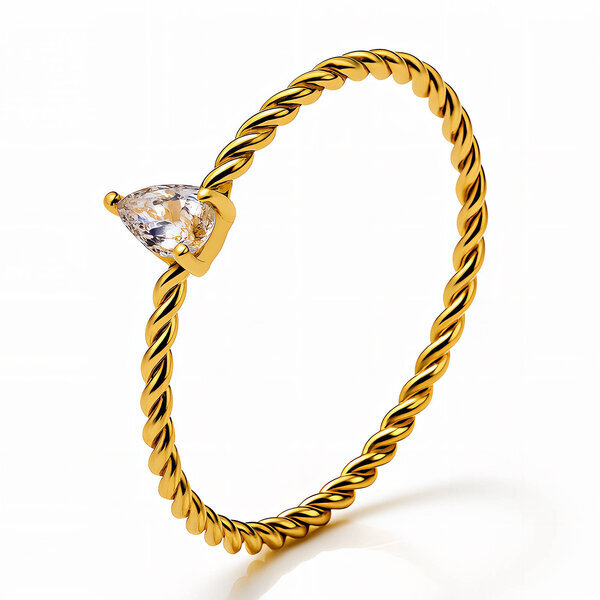 Ring, 18K Gold Plated Steel