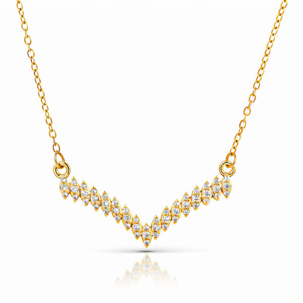 Necklace, 18K Gold Plated Steel