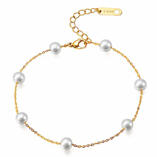 Bracelet, 18K Gold Plated Steel