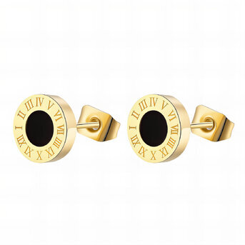 Earrings, 18K Gold Plated Steel