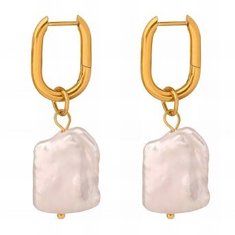 18K gold plated Stainless steel earrings, Intensity