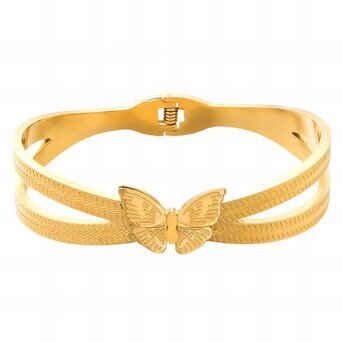 18K gold plated Stainless steel  "butterfly" bracelet, Intensity