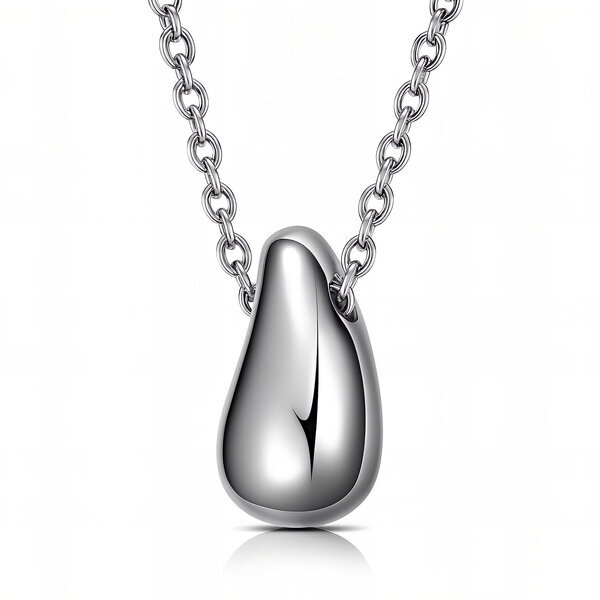 "Teardrop" Necklace, Stainless Steel