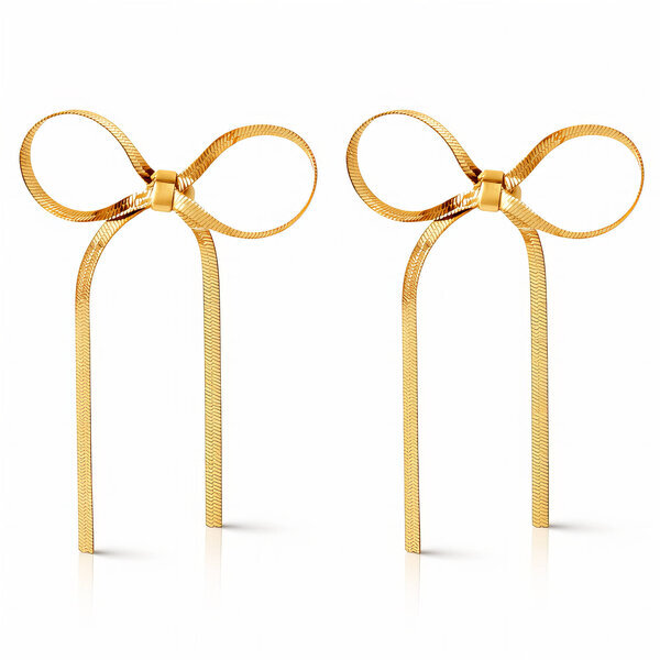 Earrings, 18K Gold Plated Steel