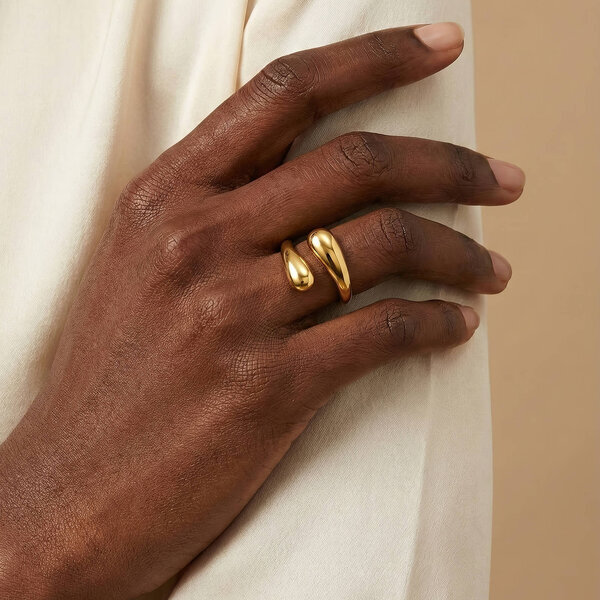 Ring, 18K Gold Plated Steel
