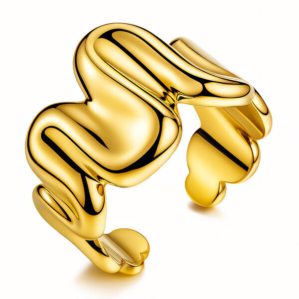 Ring, 18K Gold Plated Steel