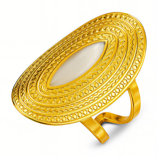 Ring, 18K Gold Plated Steel