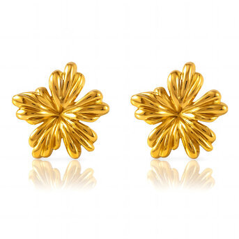 "Flowers" Earrings, 18K Gold Plated Steel