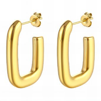 18K gold plated Stainless steel earrings, Intensity