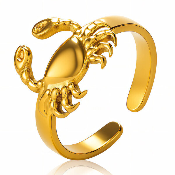 "Crabs" Ring, 18K Gold Plated Steel