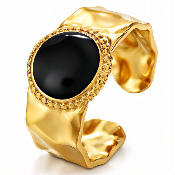 Ring, 18K Gold Plated Steel