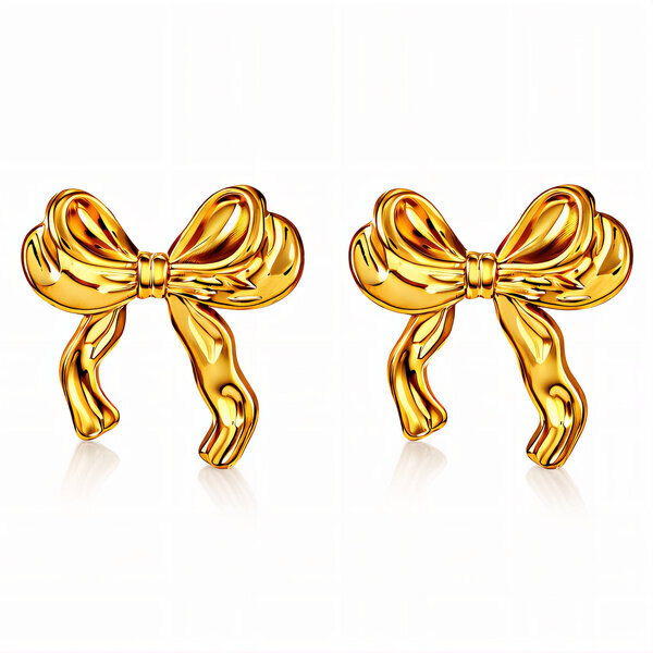 Earrings, 18K Gold Plated Steel