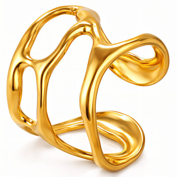 Ring, 18K Gold Plated Steel