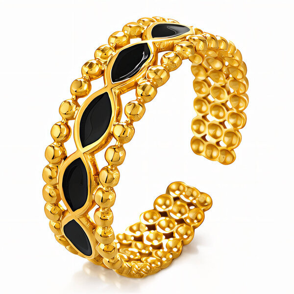 Ring, 18K Gold Plated Steel