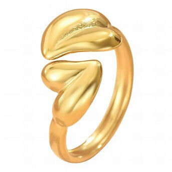 18K gold plated Stainless steel  "Hearts" finger ring, Intensity