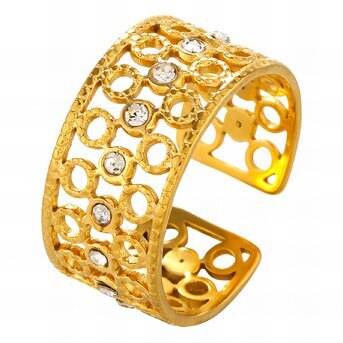 18K gold plated Stainless steel finger ring, Intensity