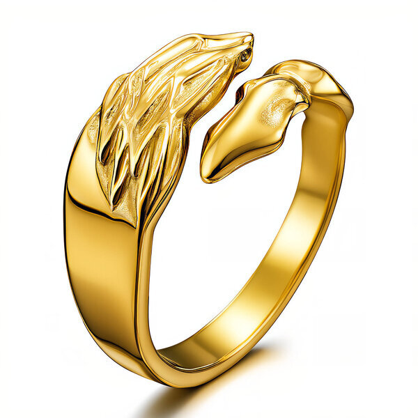 "Wings" Ring, 18K Gold Plated Steel
