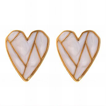 "Hearts" Earrings, 18K Gold Plated Steel