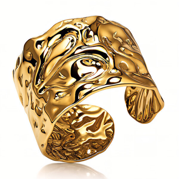 Ring, 18K Gold Plated Steel
