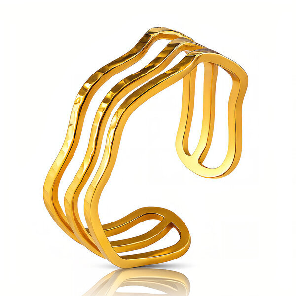 Ring, 18K Gold Plated Steel