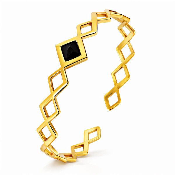 Bracelet, 18K Gold Plated Steel