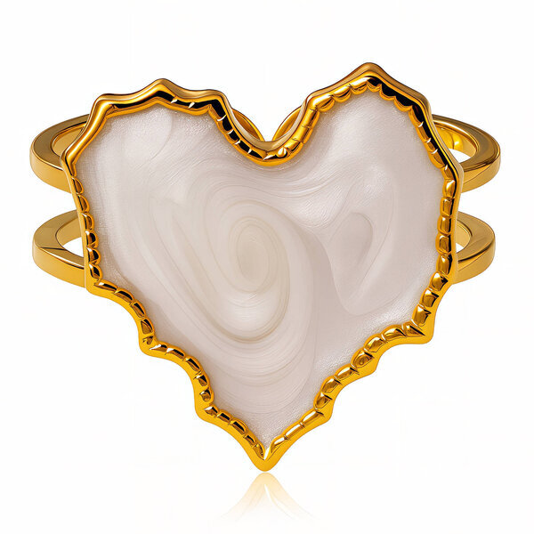 "Heart" Ring, 18K Gold Plated Steel