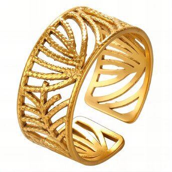 18K gold plated Stainless steel finger ring, Intensity