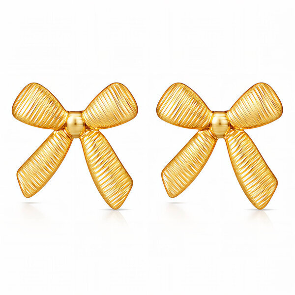 Earrings, 18K Gold Plated Steel