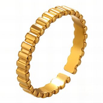 Ring, 18K Gold Plated Steel