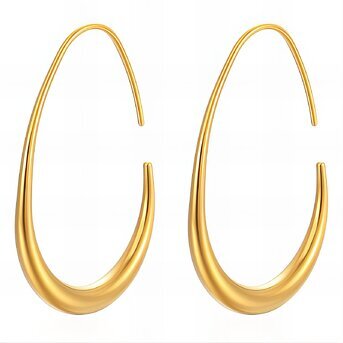 Earrings, 18K Gold Plated Steel