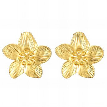 "Flowers" Earrings, 18K Gold Plated Steel