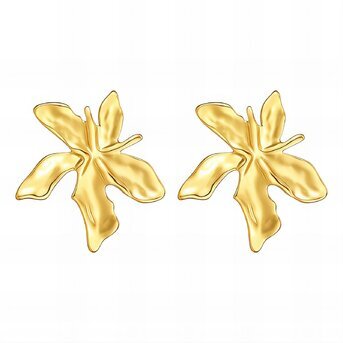 "Flowers" Earrings, 18K Gold Plated Steel