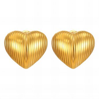 18K gold plated Stainless steel  "Heart" earrings, Intensity