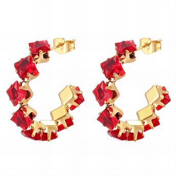 Earrings, 18K Gold Plated Steel