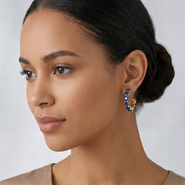 Earrings, 18K Gold Plated Steel