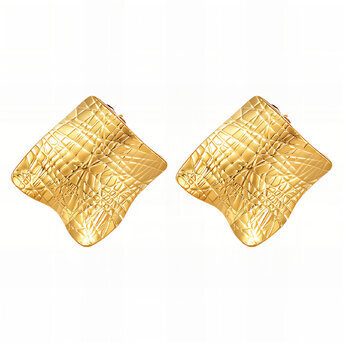 Earrings, 18K Gold Plated Steel