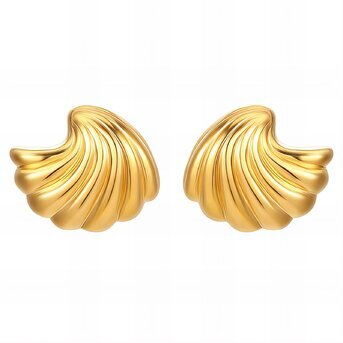 "Seashells" Earrings, 18K Gold Plated Steel