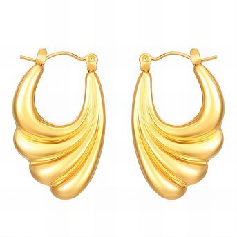 18K gold plated Stainless steel earrings, Intensity