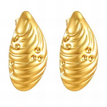 18K gold plated Stainless steel  "Teardrops" earrings, Intensity