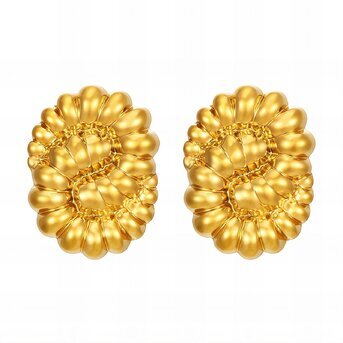 Earrings, 18K Gold Plated Steel