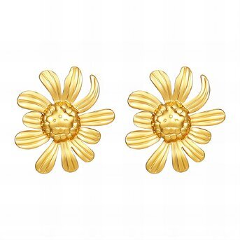 "Flowers" Earrings, 18K Gold Plated Steel