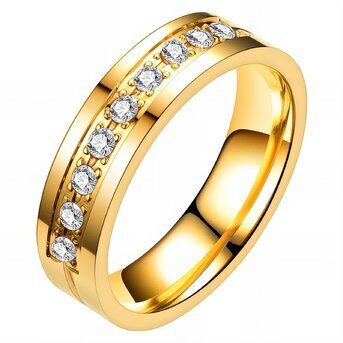 Ring, 18K Gold Plated Steel
