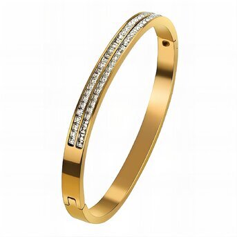 Bracelet, 18K Gold Plated Steel