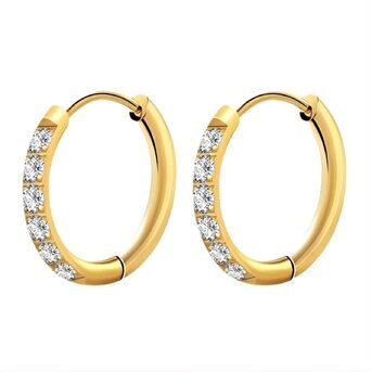 18K gold plated Stainless steel earrings, Intensity