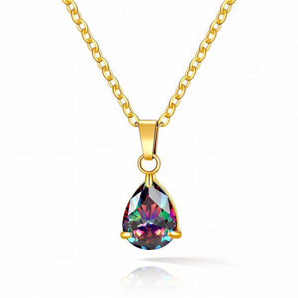 Necklace, 18K Gold Plated Steel