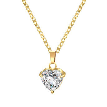 18K gold plated Stainless steel  "Heart" necklace, Intensity