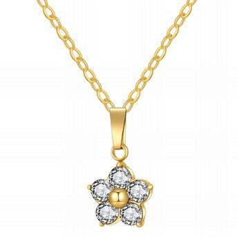 18K gold plated Stainless steel  "Flower" necklace, Intensity